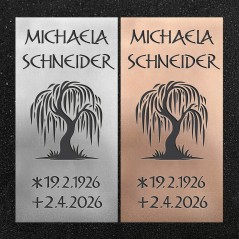 Schrifttafel vertikal "Trauerweide"