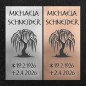 Schrifttafel vertikal "Trauerweide"