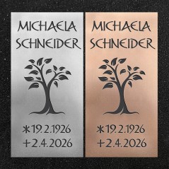 Schrifttafel vertikal "Baum mit Blätter"