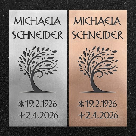 Schrifttafel vertikal "Baum im Wind"