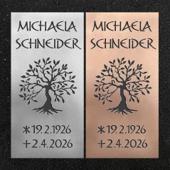 Schrifttafel vertikal "Baumkrone"