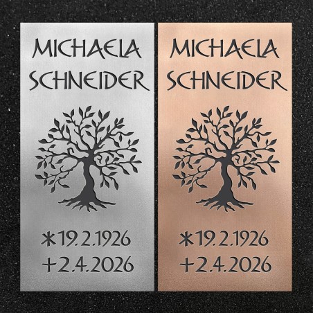 Schrifttafel vertikal "Baumkrone"