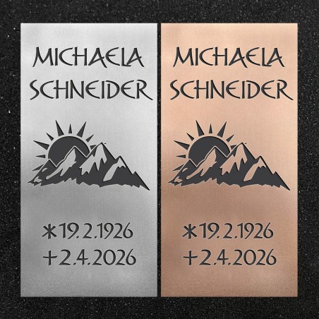 Schrifttafel vertikal "Sonnenaufgang"