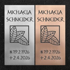 Schrifttafel vertikal "Drei Blätter"