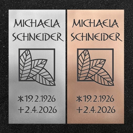 Schrifttafel vertikal "Drei Blätter"