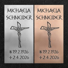 Schrifttafel vertikal "Christus am Kreuz"
