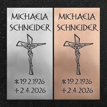 Schrifttafel vertikal "Christus am Kreuz"