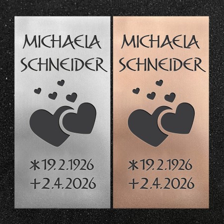 Schrifttafel vertikal "Herzen"