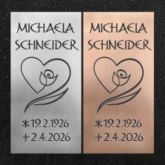 Schrifttafel vertikal "Blumenherz"