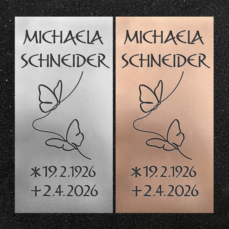 Schrifttafel vertikal "Schmetterlinge"