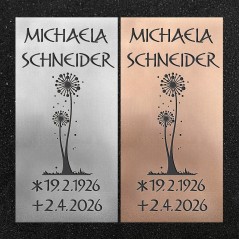 Schrifttafel vertikal "Pusteblume"