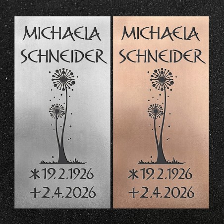 Schrifttafel vertikal "Pusteblume"