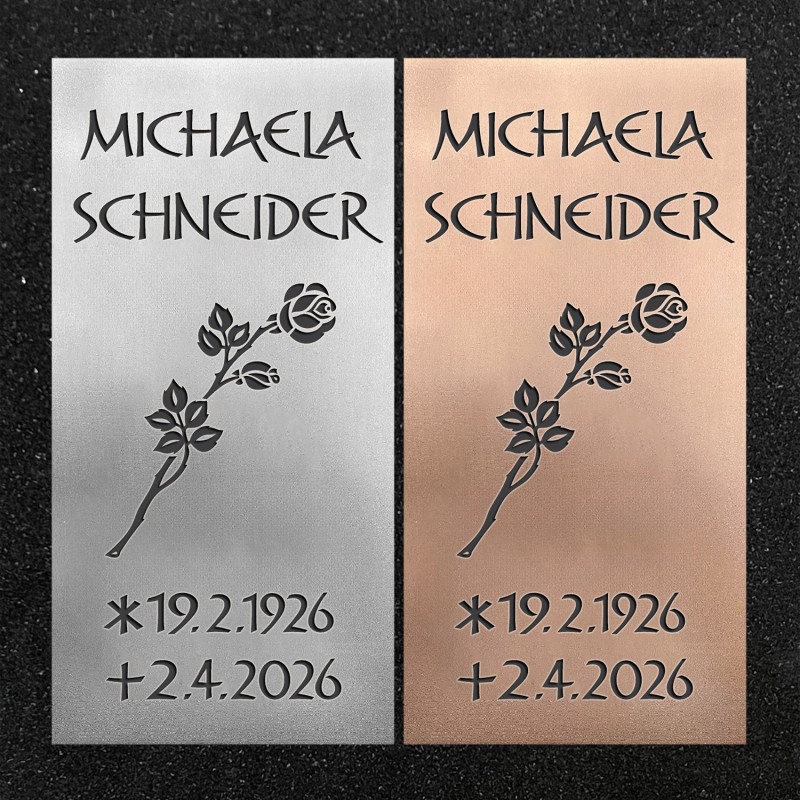 Schrifttafel vertikal "Rosenzweig"