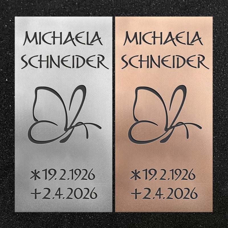 Schrifttafel vertikal "Schmetterling"