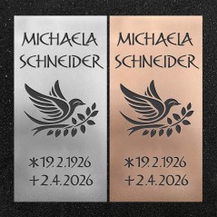 Schrifttafel vertikal "Vogel auf Zweig"