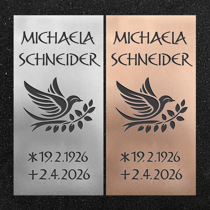 Schrifttafel vertikal "Vogel auf Zweig"