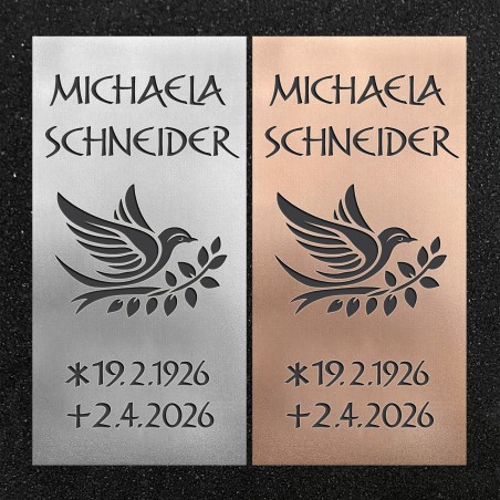 Schrifttafel vertikal "Vogel auf Zweig"