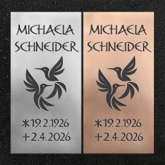 Schrifttafel vertikal "Zwei Vögel"