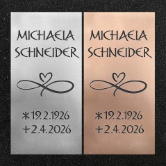 Schrifttafel vertikal "Unendliche Liebe"