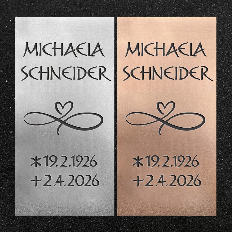 Schrifttafel vertikal "Unendliche Liebe"