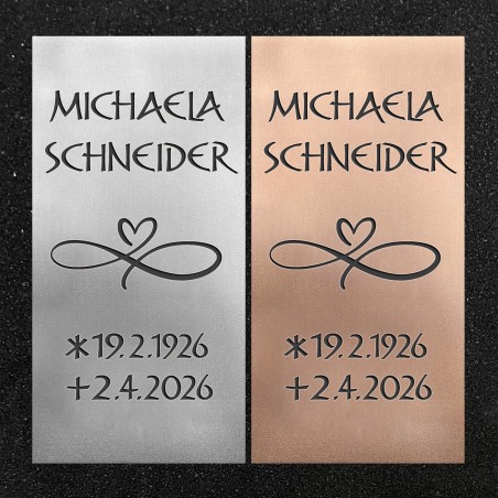 Schrifttafel vertikal "Unendliche Liebe"