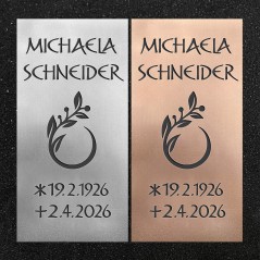 Schrifttafel vertikal "Blumenranke"