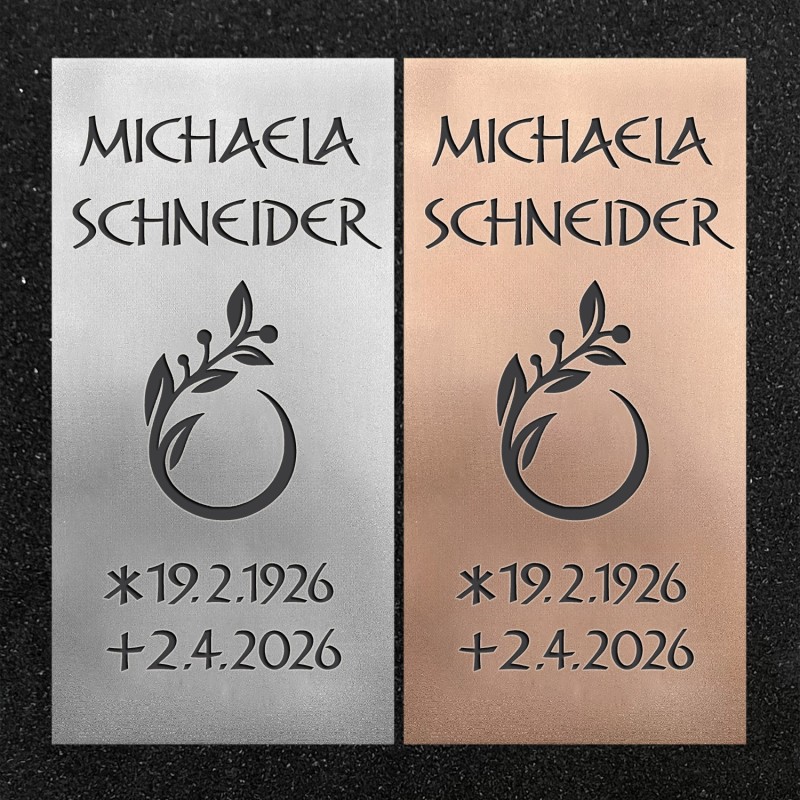 Schrifttafel vertikal "Blumenranke"