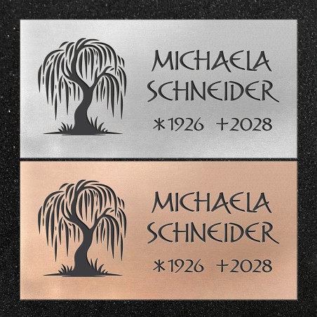 Schrifttafel horizontal "Trauerweide"