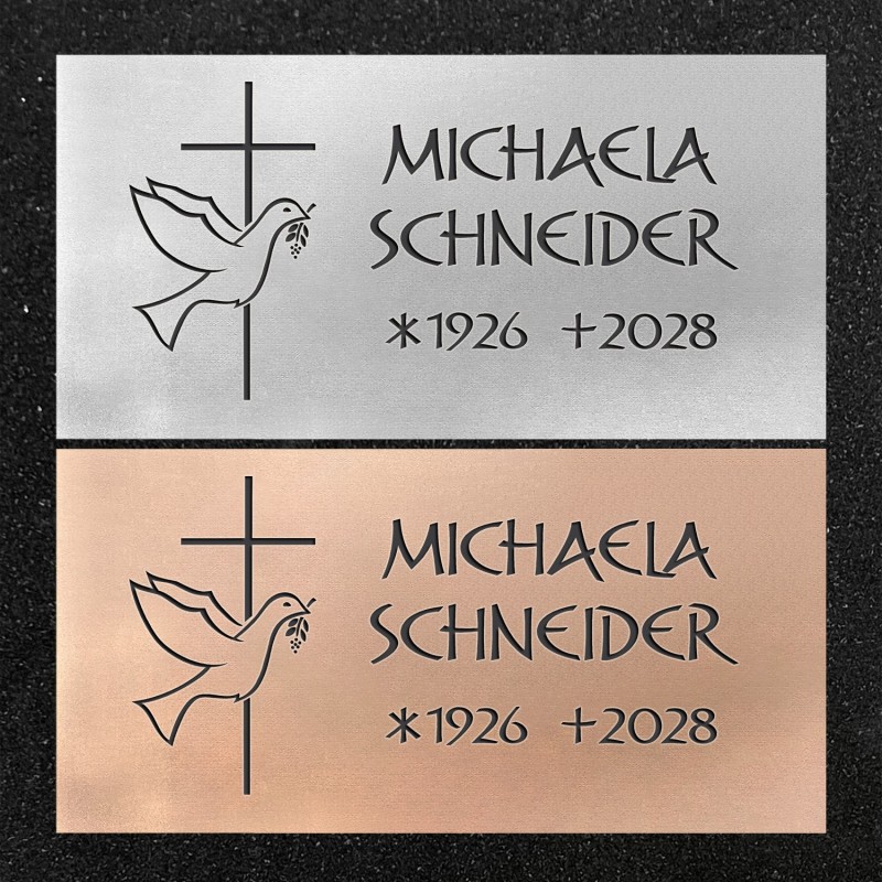 Schrifttafel horizontal "Kreuz mit Taube" Schrifttafel horizontal "Kreuz mit Taube"