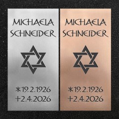 Schrifttafel vertikal "Davidstern"