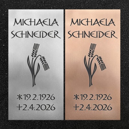 Schrifttafel vertikal "Zwei Ähren"