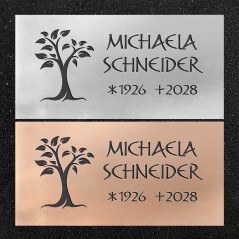 Schrifttafel horizontal "Baum mit Blätter"