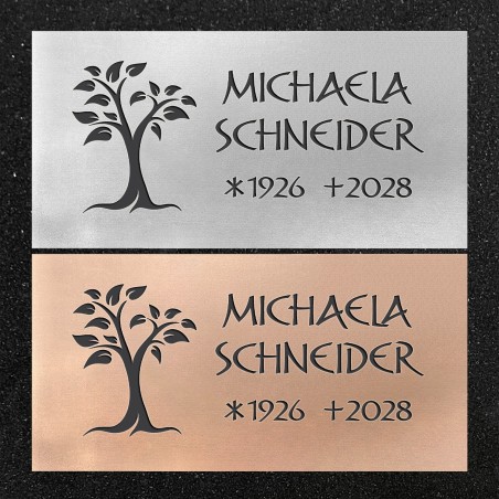 Schrifttafel horizontal "Baum mit Blätter"