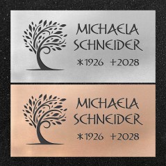 Schrifttafel horizontal "Baum im Wind"