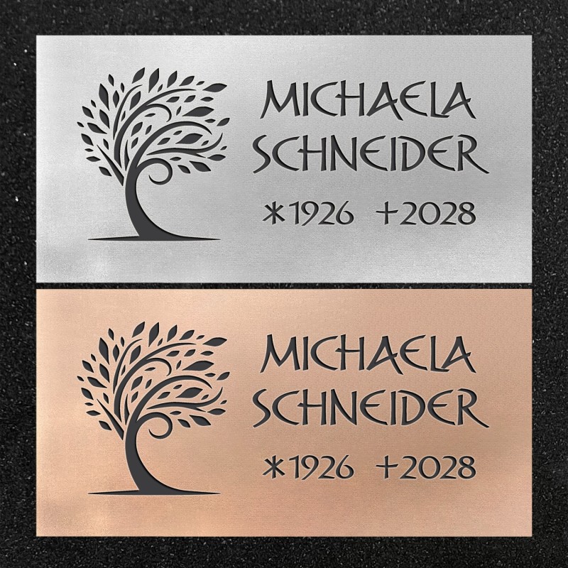 Schrifttafel horizontal "Baum im Wind"