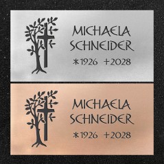 Schrifttafel horizontal "Baum mit Kreuz"