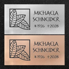 Schrifttafel horizontal "Drei Blätter"