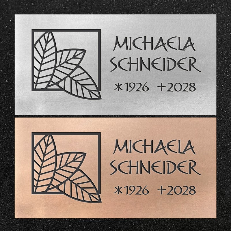 Schrifttafel horizontal "Drei Blätter"