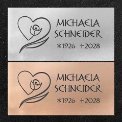 Schrifttafel horizontal "Blumenherz"