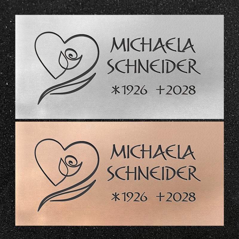 Schrifttafel horizontal "Blumenherz"