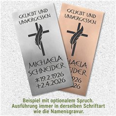 Schrifttafel vertikal "Sonnenaufgang"