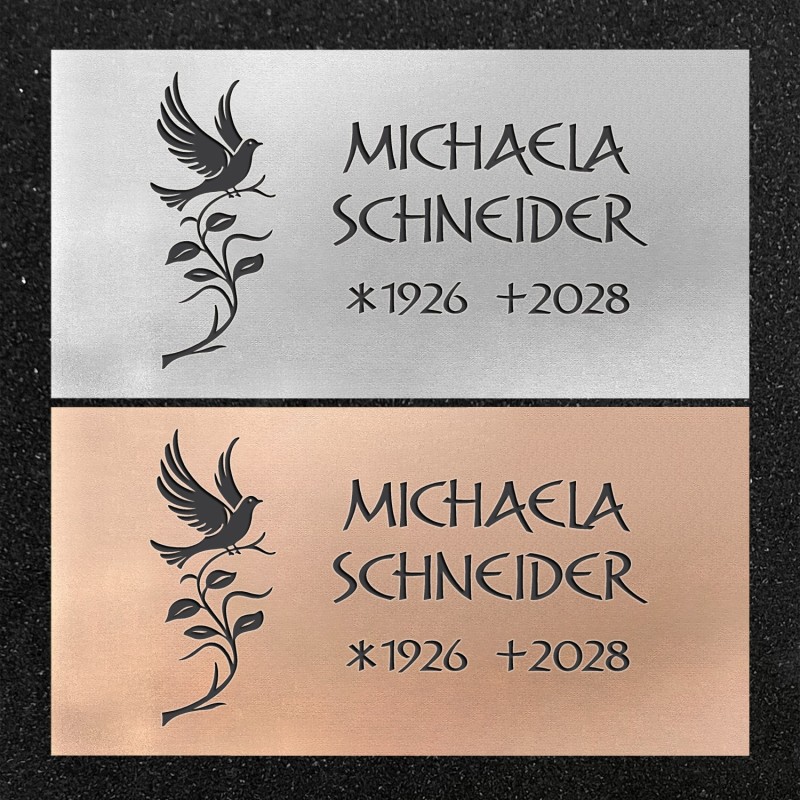 Schrifttafel horizontal "Taube auf Ranke"