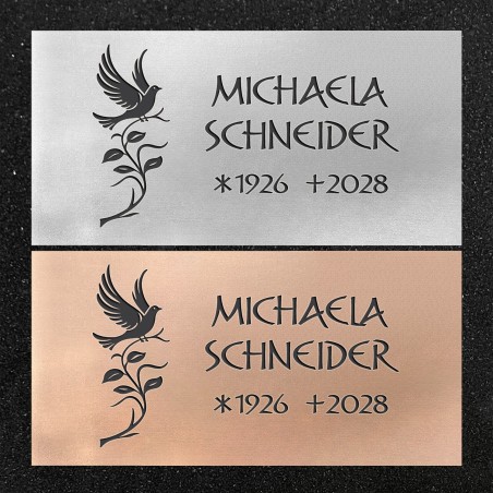 Schrifttafel horizontal "Taube auf Ranke"