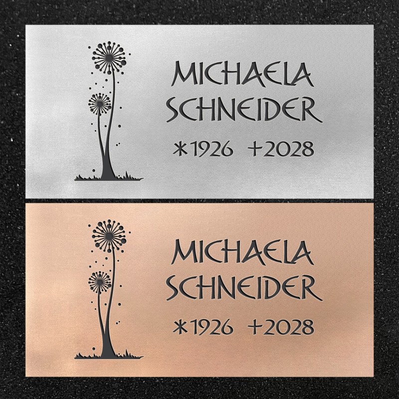 Schrifttafel horizontal "Pusteblume"