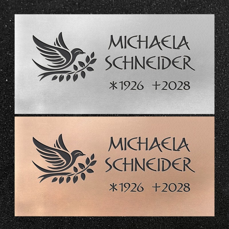 Schrifttafel horizontal "Vogel auf Zweig"