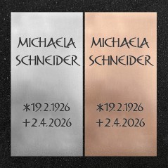 Schrifttafel vertikal "Ohne Ornament"