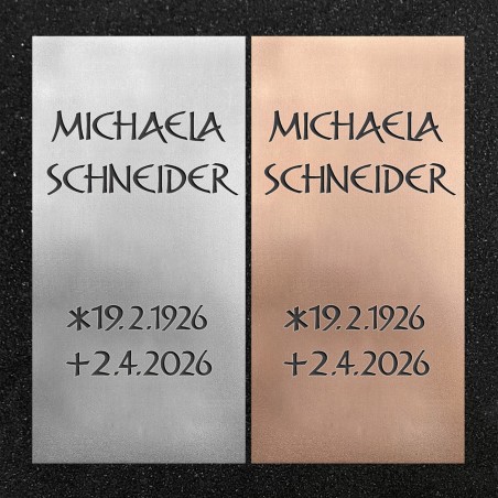 Schrifttafel vertikal "Ohne Ornament"