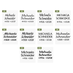 Schrifttafel horizontal "Davidstern"