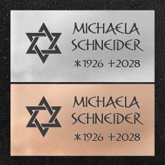 Schrifttafel horizontal "Davidstern"