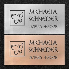 Schrifttafel horizontal "Schmetterling im Fenster"